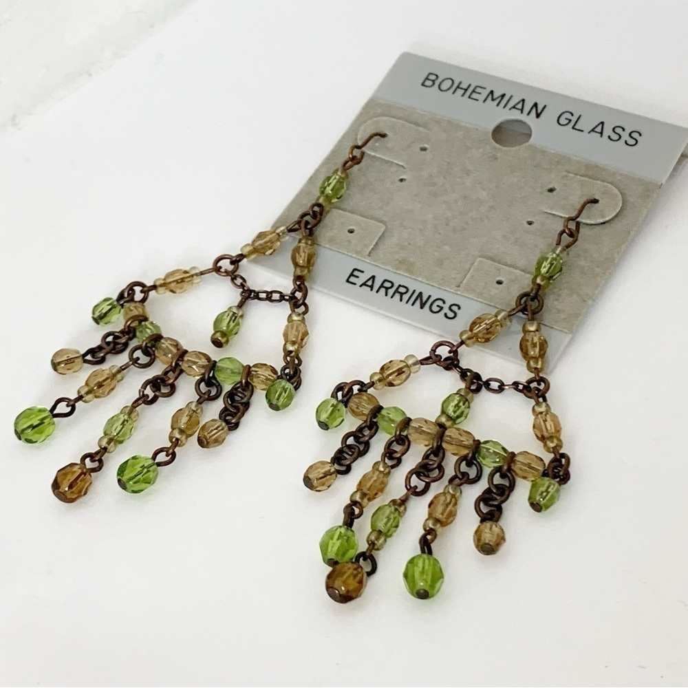 BOHEMIAN GLASS earrings new